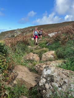 Striding out and enjoying the sunshine in the early part of the day